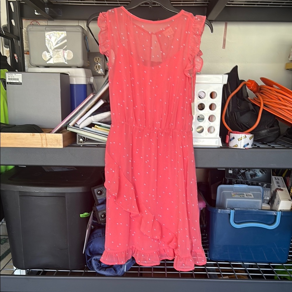 a new day Coral Ruffle Mini Dress